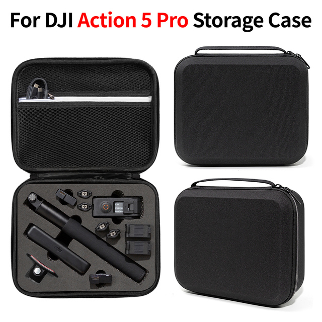 Portable Handbag for DJI Action 5 Pro Hard Shell Storage Bag Waterproof Carrying Case for Osmo Action 3/4 Sports Camera Acc