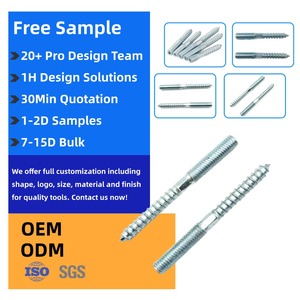 Galvanized <strong>Double</strong> Ended <strong>Wood</strong> Dowel <strong>Screws</strong> <strong>Double</strong> Thread Furniture Fixing Lag <strong>Screws</strong> Schrauben - Product Image 1