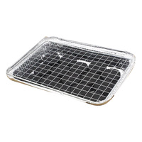 Barquette jetable rectangulaire en aluminium Haojinyi CH014 pour barbecue au charbon, boîte à emporter, grille chauffante, fabriquée au Fujian, Chine