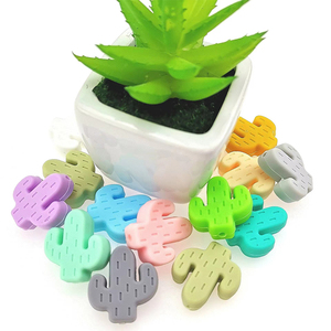 New Arrival <b>Silicone</b> Cactus Shape <b>Beads</b> Baby Teething <b>Beads</b> Food Grade Chewing Cactus <b>Silicone</b> <b>Beads</b> for Pacifier Clip Holders - Product Image 2