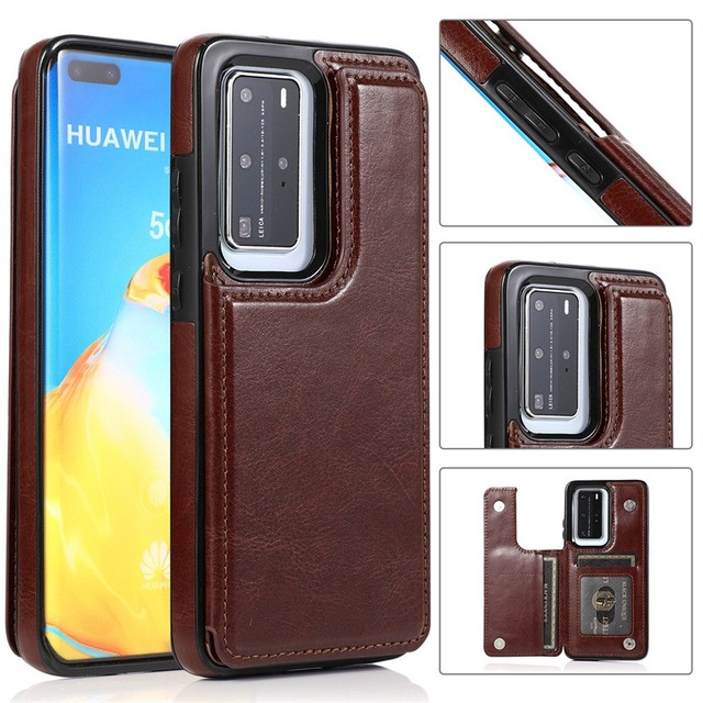 Wallet with Card Holder Flip PU Leather Stand Case for Huawei P40 Pro Plus / P40 P30 Pro / P40 P30 Lite Magnetic Clasp Case