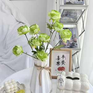 Arreglo de Flores Artificiales de Peonía Ouyang Yang, 5 Cabezas, Tallo Único, Decoración para Bodas y Hogar, Flor Ornamental - Product Image 4