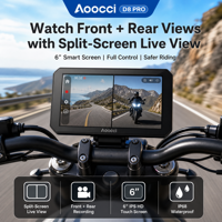 Navegador GPS para Motocicleta Aoocci C9 Pro Max, Impermeable, con Pantalla Redonda Legible Bajo la Luz Solar, para Conducción al Aire Libre