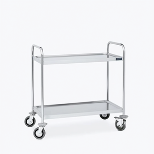 Carrello di Servizio in Acciaio Inox a 2 Ripiani 800X500 mm per Ospedale - Product Image 2