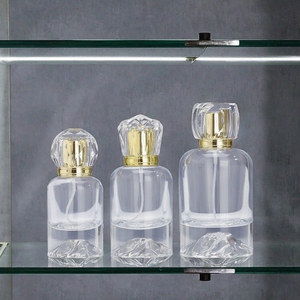 High-end Transparent Volcano-Shaped Cylindrical <b>Glass</b> Pump <b>Spray</b> <b>Bottle</b> Pressed Neck Perfume 50ml Decal Surface/ - Product Image 3