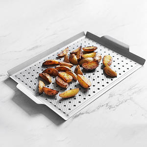 Outdoor Camping Stainless Steel 1.2mm <strong>Thick</strong> Non-Stick Coated BBQ <strong>Grill</strong> <strong>Pan</strong> Durable Metal Griddles &amp; <strong>Grill</strong> <strong>Pans</strong> - Product Image 1