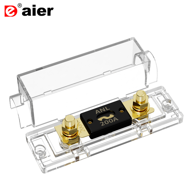 12V DC 200A ANL Fuse Block 0/2/4 AWG Wire Gauge Fuse Holder With ANL Fuses Plug Type 200A for Automotive Car