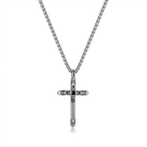 Collier en acier inoxydable plaqué or 18 carats, style vintage, inaltérable, avec pendentif croix délicat, cadeau religieux chrétien pour hommes et femmes - Product Image 3