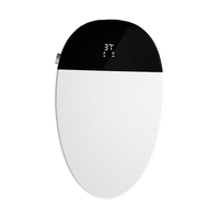 WC intelligent moderne européen monobloc avec cuvette allongée, réservoir intégré, siphon en S, siège chauffant, télécommande, à poser au sol, en céramique