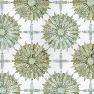 Mosaïque Stella Waterjet en marbre blanc Arcadia et <span class=keywords><strong>bleu</strong></span> Devonshire, finition polie, pour salle de bain et <span class=keywords><strong>douche</strong></span> - Product Image 4