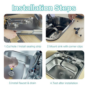 Évier de <span class=keywords><strong>camping</strong></span>-<span class=keywords><strong>car</strong></span> en acier inoxydable JDA 304 avec cuisinière à gaz à double brûleur intégrée, unité de cuisine pour <span class=keywords><strong>camping</strong></span>-<span class=keywords><strong>car</strong></span>, caravane et <span class=keywords><strong>camping</strong></span>-<span class=keywords><strong>car</strong></span> - Product Image 6