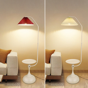 Lámpara de Pie de Diseño Plegable Estilo Nórdico Crema para Sala de Estar, Sofá, Dormitorio, Lectura, Mesa de Centro, Carga de Teléfono - Product Image 2