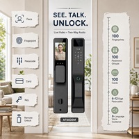 Tuya WiFi 6085 Smart Door Lock 3D Face Recognition Fingerprint Digital Door Lock with Camera for Wood Door