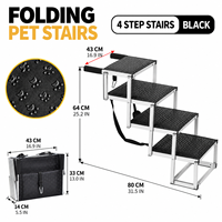 Rampe et escalier pour chien pour voiture, 4 marches, cadre métallique, marches pour animaux de compagnie pour coffre de SUV, petits chiens seniors, marches texturées, voyage, OEM ODM