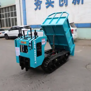 Chinese mini dumper 1000kg micro powered rubber truck hydraulic with shovel self loading