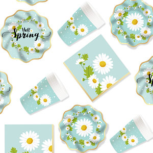 Platos de Papel Florales DAMAI, Platos Desechables con Diseño Floral para Fiestas, Bodas, Despedidas de Soltera, Cumpleaños, Fiestas de Té - Product Image 2