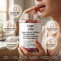 Poudre de complexe capillaire végétalien personnalisé GMP OEM à base de biotine et de peptides de collagène pour la beauté des cheveux, de la peau et des ongles, livraison rapide, vente en gros, complément alimentaire pour adultes