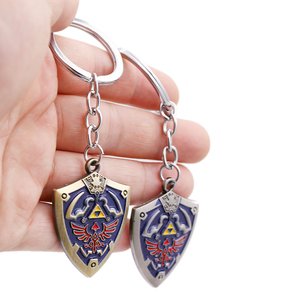 Collier pendentif médaillon bouclier Hylian Zelda bicolore en alliage, porte-clés décoratif - Product Image 3