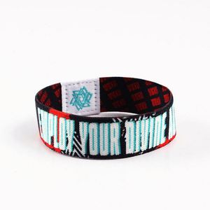 High Quality Printed Logo Fabric <b>Bracelet</b> Sport Custom Elastic Wristbands - Product Image 5