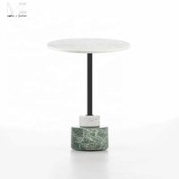 Vente en gros de meubles de salon base en marbre vert de luxe petit canapé rond côté table basse nordique moderne