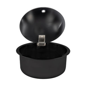 JDA Noir Nanotechnologie Revêtement 304 En Acier Inoxydable Camping Caravane Van Camping RV Évier Rond - Product Image 1