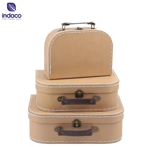 Handmade Feature Kraft Paper Suitcase <b>Modelling</b> Packaging Gifts Kids <b>Cardboard</b> Suitcase with Handle - Product Image 1