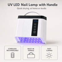 Lampe à ongles rechargeable 108 W sans fil UV LED avec poignée, 4 réglages de minuterie, écran LCD, machine de séchage pour vernis gel