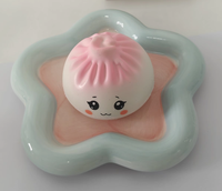 Jouet Squishy Kawaii Char Siu Bun en Mousse PU Souple à Remontée Lente, Jouet Anti-Stress à Presser en Forme d'Aliment pour Enfants et Adultes, Boîte Mystère