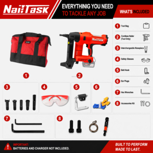 <span class=keywords><strong>Cloueur</strong></span> à <span class=keywords><strong>béton</strong></span> sans fil professionnel NailTask DCCN100X2 20V sans balais, batterie 5.0AH, énergie d'impact 100J pour cloisons sèches commerciales - Product Image 6