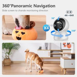 Caméra de sécurité TBCR à double objectif 2K, surveillance intérieure à 360 degrés pour animaux de compagnie avec suivi de mouvement, vision nocturne couleur, WiFi, surveillance des bébés et des animaux - Product Image 4