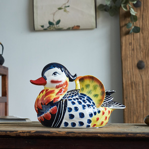 Céramique Couple Mandarin <span class=keywords><strong>Canard</strong></span> Ornements Décoration de La Maison Salon Chambre Artisanat Bénédiction Chinoise Cadeau De Mariage Sculpture Animale - Product Image 4