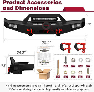 Pare-chocs avant tout-terrain au prix d'usine, compatible avec Land Rover <span class=keywords><strong>Discovery</strong></span> <span class=keywords><strong>2</strong></span> 1999-2004, pare-chocs Rock Crawler avec éclairage LED intégré et plaque de treuil - Product Image 6
