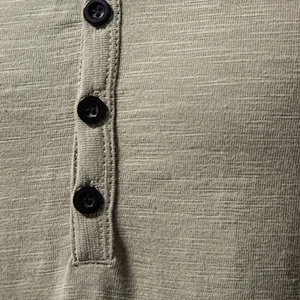 Nueva Camiseta Deportiva de Manga Corta con Cuello Redondo y Cuatro Botones para Hombre, de Secado Rápido, Transpirable, Antiarrugas, de Color Sólido, Estilo Urbano, Tejida - Product Image 3