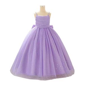 Vestido de Verano para Niñas con Bordado Floral, Cuello Redondo de Satén y Lazo, para Fiestas Formales y Bodas - Product Image 4