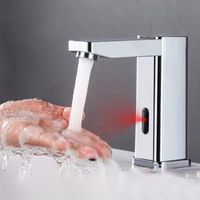Robinet de lavabo moderne à capteur sans contact en alliage de zinc, monotrou, eau froide, pour projet de salle de bain