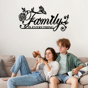 Métal Art Déco Fer Noir Anniversaire Famille Slogan Tenture Murale Porte Extérieure Décoration Maison - Product Image 3