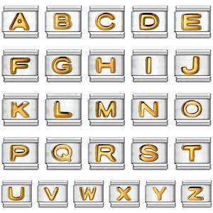 إكسسوارات يدوية الصنع، حروف أولية بارزة مرنة، سوار مودولار إيطالي من الفولاذ المقاوم للصدأ، مجوهرات عصرية للنساء والرجال - Product Image 1