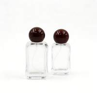 Flacons vides transparents 30ml 50ml, flacons de parfum haut de gamme, vaporisateur de parfum avec bouchons à bille colorés