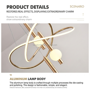 <span class=keywords><strong>Luminaire</strong></span> suspendu moderne minimaliste en fer de style nordique pour salon et <span class=keywords><strong>salle</strong></span> à <span class=keywords><strong>manger</strong></span>, éclairage intérieur LED blanc chaud - Product Image 3