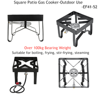 Réchaud à gaz portable d'extérieur à brûleur unique au propane, cuisinière carrée pour le camping, cuisinière de patio