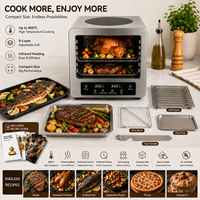 Four à pizza électrique compact JingXin avec écran tactile numérique et sonde de température pour maisonnette
