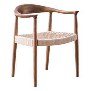 Silla nórdica ligera de lujo, silla de madera sólida tejida apilable - Product Image 2