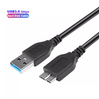 Cable de Carga y Sincronización de Datos USB 3.0 Tipo Micro B Macho para Disco Duro, Escáner, Computadora