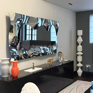Espejo cóncavo de acero inoxidable colorido nano chapado rectangular personalizado o espejo convexo arte de pared de <span class=keywords><strong>metal</strong></span> contemporáneo de diseñadores - Product Image 2