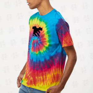T-shirt Tie-Dye Confortable en Coton 100% pour Homme, Coupe Ample, Broderie Personnalisée de Haute Qualité, Nouvelle Collection Été - Product Image 4