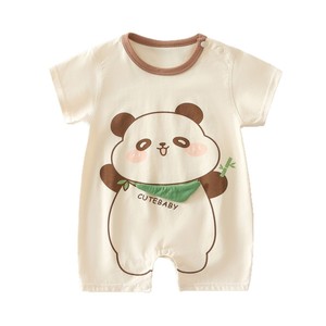 Body de verano de algodón fino de manga corta para bebé Panda, talla 6, para niños y niñas - Product Image 5