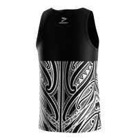 Kaus Jersey setengah sublimasi Dry-Fit olahraga desain baru rompi Rugby HD tanpa lengan bergaris kustom tenun ukuran besar