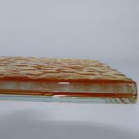 Panel de Vidrio Rectangular con Textura Ondulada Amarilla, Decorativo para Pared, Estilo Contemporáneo, Estructura Sólida