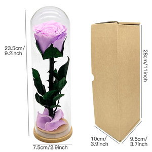 Rosa Preservada Hecha <span class=keywords><strong>a</strong></span> Mano en Cúpula de Cristal, Flores Eternas Coloridas para Boda, San Valentín, Dí<span class=keywords><strong>a</strong></span> de la Madre - Directo de Fábrica - Product Image 2