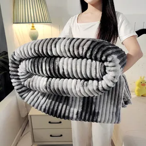 Plaid en polaire pour canapé ou lit, doux et moelleux, en <span class=keywords><strong>flanelle</strong></span> de luxe, super confortable et douillet - Product Image 5